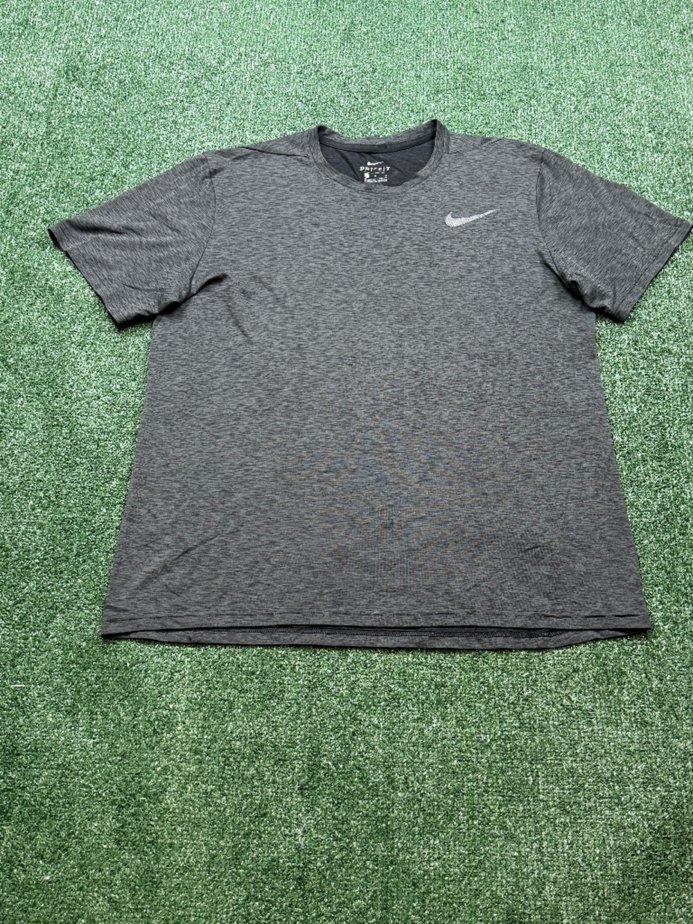 Nike T Shirt Men's Size L Gray Black Short Sleeve